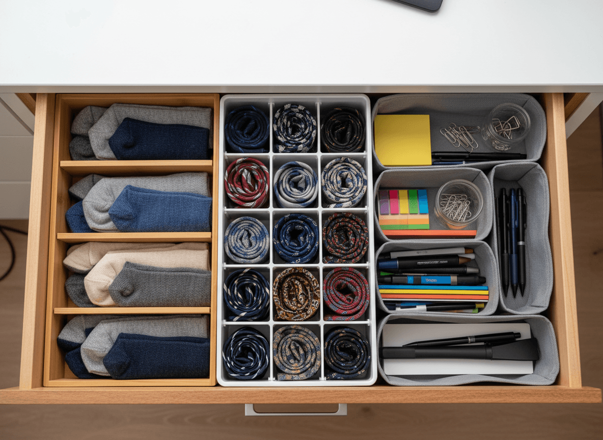 서랍 칸막이 완벽 비교: 대나무 vs 플라스틱 vs 패브릭